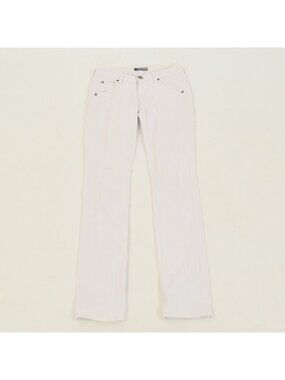 Hudson White Thick Stretch Denim Low-Rise Straight Leg Jeans